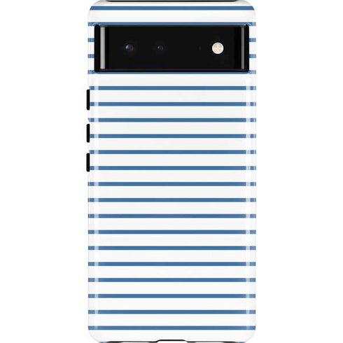 Blue and White Stripes Pixel Cases
